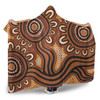 Australia Aboriginal Hooded Blanket - Dot Patterns From Indigenous Australian Culture (Brown) Hooded Blanket