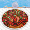 Australia Aboriginal Beach Blanket - Dot Patterns From Indigenous Australian Culture (Orange) Beach Blanket