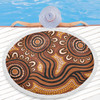 Australia Aboriginal Beach Blanket - Dot Patterns From Indigenous Australian Culture (Brown) Beach Blanket