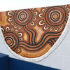 Australia Aboriginal Beach Blanket - Dot Patterns From Indigenous Australian Culture (Brown) Beach Blanket