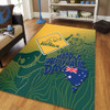 Australia Australia Day Area Rug - Australia Coat Of Arms Kangaroo And Koala Sign Area Rug