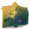 Australia Australia Day Hooded Blanket - Australia Coat Of Arms Kangaroo And Koala Sign Hooded Blanket