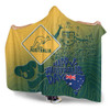 Australia Australia Day Hooded Blanket - Australia Coat Of Arms Kangaroo And Koala Sign Hooded Blanket