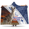 Australia Australia Day Hooded Blanket - Kangaroo Happy Australia Day Aboriginal Pattern Hooded Blanket