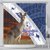 Australia Australia Day Shower Curtain - Kangaroo Happy Australia Day Aboriginal Pattern Shower Curtain