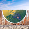 Australia Australia Day Beach Blanket - Australia Coat Of Arms Kangaroo And Koala Sign Beach Blanket