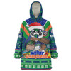 New Zealand Warriors Christmas Custom Snug Hoodie - Warriors Santa Aussie Big Things Snug Hoodie