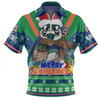 New Zealand Warriors Christmas Custom Zip Polo Shirt - Warriors Santa Aussie Big Things Zip Polo Shirt