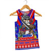 Newcastle Knights Christmas Custom Men Singlet - Newcastle Knights Santa Aussie Big Things Men Singlet