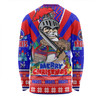 Newcastle Knights Christmas Custom Long Sleeve T-shirt - Newcastle Knights Santa Aussie Big Things Long Sleeve T-shirt