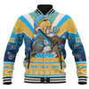 Gold Coast Titans Christmas Custom Baseball Jacket - Gold Coast Titans Santa Aussie Big Things Baseball Jacket