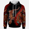 Australia Aboriginal Inspired Custom Hoodie - Aboriginal Inspired Lizard With Dot Painting Pattern