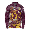 Brisbane Broncos Long Sleeve Polo Shirt - Happy Australia Day We Are One And Free