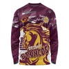 Brisbane Broncos Long Sleeve T-shirt - Happy Australia Day We Are One And Free