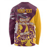 Brisbane Broncos Long Sleeve T-shirt - Happy Australia Day We Are One And Free V2