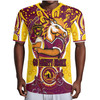 Brisbane Broncos Custom Rugby Jersey - Go Mighty Broncos Indigenous Art Personalised Player Name And Number