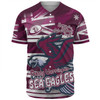 Manly Warringah Sea Eagles Baseball Shirt - Happy Australia Day We Are One And Free