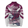 Manly Warringah Sea Eagles Long Sleeve Polo Shirt - Happy Australia Day We Are One And Free V2