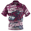 Manly Warringah Sea Eagles Polo Shirt - Happy Australia Day We Are One And Free