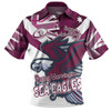 Manly Warringah Sea Eagles Polo Shirt - Happy Australia Day We Are One And Free V2