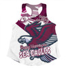 Manly Warringah Sea Eagles Women Racerback Singlet - Happy Australia Day We Are One And Free V2