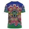Australia Torres Strait Islands Custom T-shirt - Torres Strait Islanders Dhari With Goannas And Dot Art Reunion T-shirt