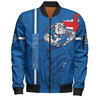 Canterbury-Bankstown Bulldogs Bomber Jacket - Happy Australia Day Flag Scratch Style