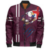 Manly Warringah Sea Eagles Bomber Jacket - Happy Australia Day Flag Scratch Style