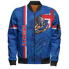 Newcastle Knights Bomber Jacket - Happy Australia Day Flag Scratch Style