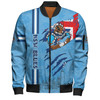 New South Wales Blues Bomber Jacket - Happy Australia Day Flag Scratch Style