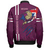 Queensland Maroons Bomber Jacket - Happy Australia Day Flag Scratch Style