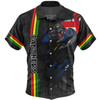 Penrith Panthers Hawaiian Shirt - Happy Australia Day Flag Scratch Style