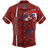 St. George Illawarra Dragons Hawaiian Shirt - Happy Australia Day Flag Scratch Style