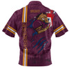 Brisbane Broncos Hawaiian Shirt - Happy Australia Day Flag Scratch Style