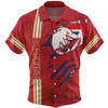 Redcliffe Dolphins Hawaiian Shirt - Happy Australia Day Flag Scratch Style
