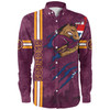 Brisbane Broncos Long Sleeve Shirt - Happy Australia Day Flag Scratch Style