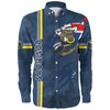 North Queensland Cowboys Long Sleeve Shirt - Happy Australia Day Flag Scratch Style