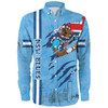 New South Wales Blues Long Sleeve Shirt - Happy Australia Day Flag Scratch Style