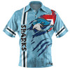 Cronulla-Sutherland Sharks Polo Shirt - Happy Australia Day Flag Scratch Style