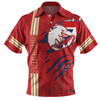 Redcliffe Dolphins Polo Shirt - Happy Australia Day Flag Scratch Style