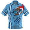 New South Wales Blues Polo Shirt - Happy Australia Day Flag Scratch Style