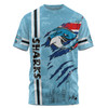 Cronulla-Sutherland Sharks T-Shirt - Happy Australia Day Flag Scratch Style