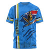 Gold Coast Titans T-Shirt - Happy Australia Day Flag Scratch Style