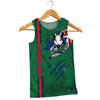 South Sydney Rabbitohs Men Singlet - Happy Australia Day Flag Scratch Style