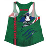 South Sydney Rabbitohs Women Racerback Singlet - Happy Australia Day Flag Scratch Style