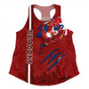 St. George Illawarra Dragons Women Racerback Singlet - Happy Australia Day Flag Scratch Style