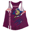 Queensland Maroons Women Racerback Singlet - Happy Australia Day Flag Scratch Style