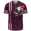 Manly Warringah Sea Eagles Baseball Shirt - Happy Australia Day Flag Scratch Style