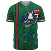 South Sydney Rabbitohs Baseball Shirt - Happy Australia Day Flag Scratch Style