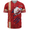 Redcliffe Dolphins Baseball Shirt - Happy Australia Day Flag Scratch Style